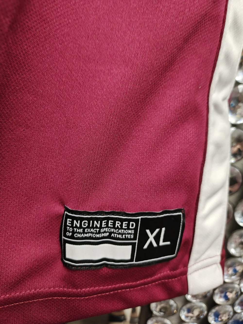 Nike Maroon and White Basketball Jersey
